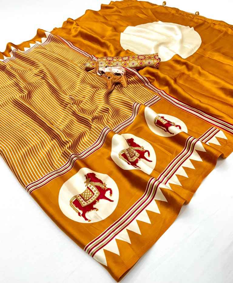 KUTCHI AJARKH PRINT GAJI WITH LEHARIYA PRINTED SAREE AT WHOLESALE PRICE