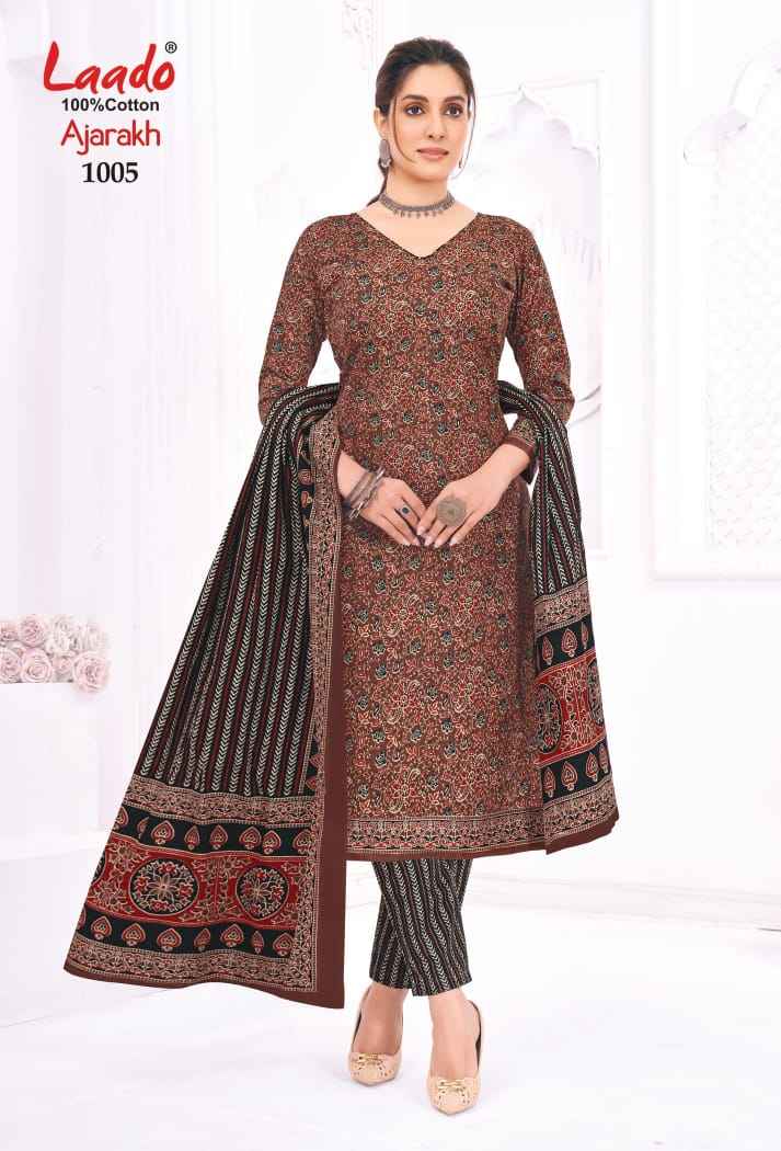 LAADO AJARAKH VOL-01 PURE HEAVY COTTON PRINTED DRESS MATERIAL AT WHOLESALE PRICE