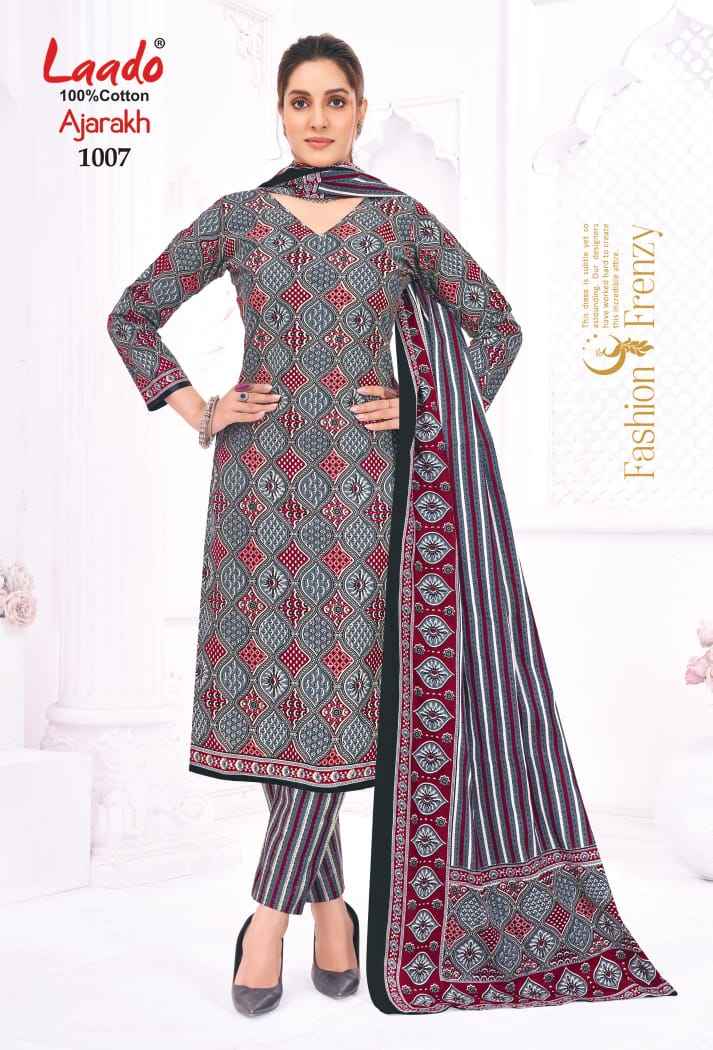 LAADO AJARAKH VOL-01 PURE HEAVY COTTON PRINTED DRESS MATERIAL AT WHOLESALE PRICE