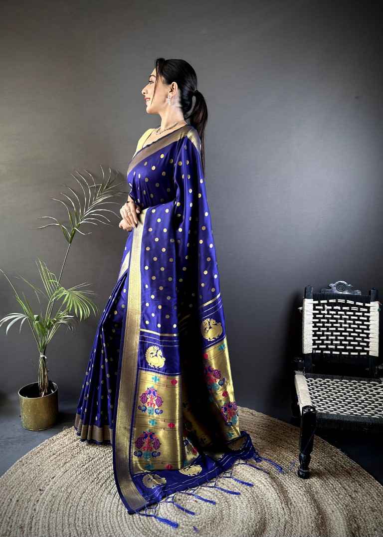 LICHI SILK PAITHANI GOLD JARI WEAVING SAREE AT WHOLESALE PRICE