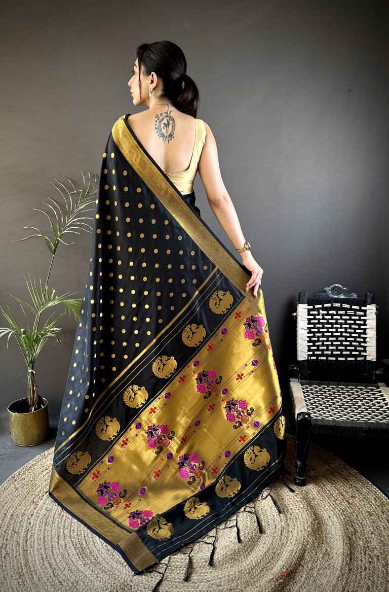 LICHI SILK PAITHANI GOLD JARI WEAVING SAREE AT WHOLESALE PRICE
