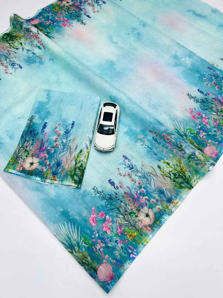LINEN DIGITAL PRINTED SAREE AT WHOLESALE PRICE