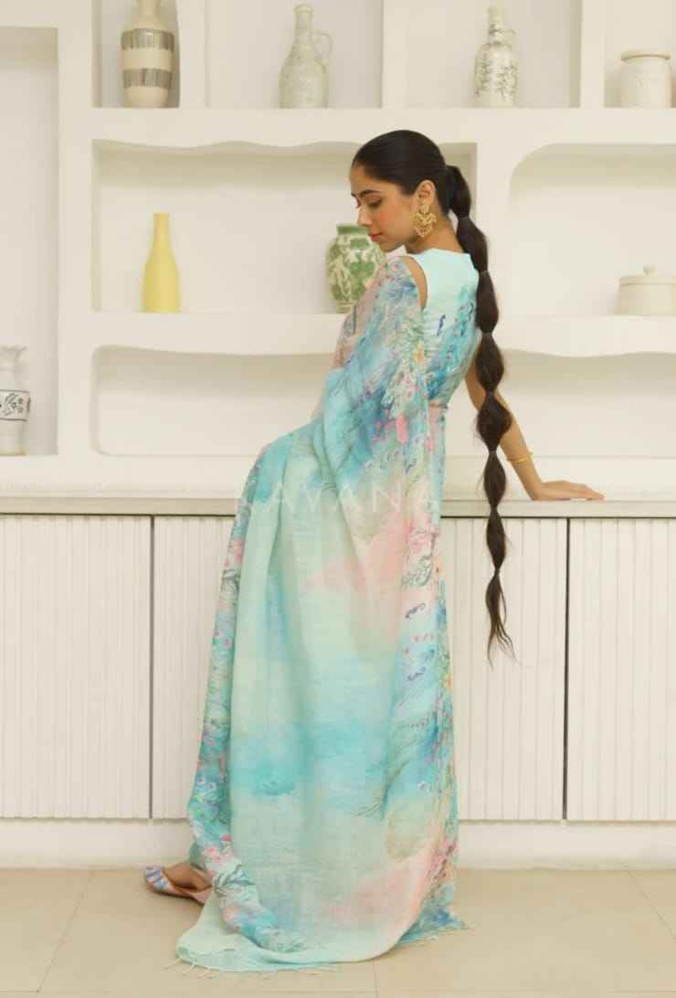 LINEN DIGITAL PRINTED SAREE AT WHOLESALE PRICE