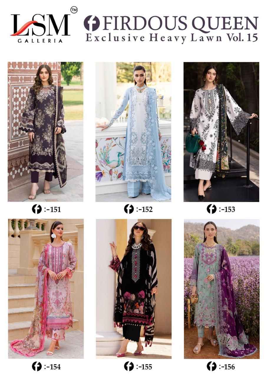 LSM FIRDOUS QUEEN VOL 15 EXCLUSIVE HEAVY LAWN COLLECTION AT WHOLESALE PRICE
