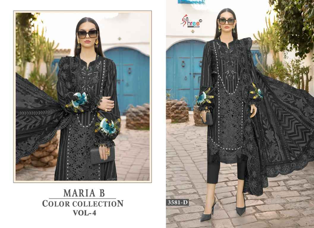 SHREE FAB MARIA B COLOUR COLLECTION VOL-4 PURE COTTON WITH EMBRODERY DRESS MATERIAL AT WHOLESALE PRICE