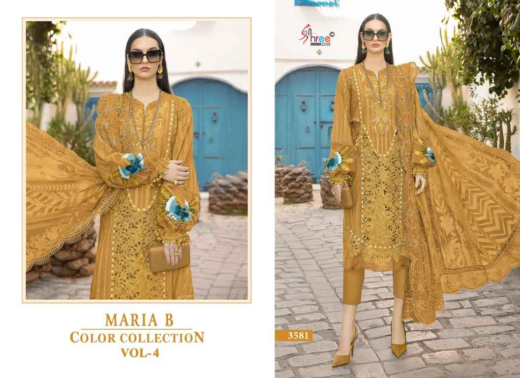 SHREE FAB MARIA B COLOUR COLLECTION VOL-4 PURE COTTON WITH EMBRODERY DRESS MATERIAL AT WHOLESALE PRICE