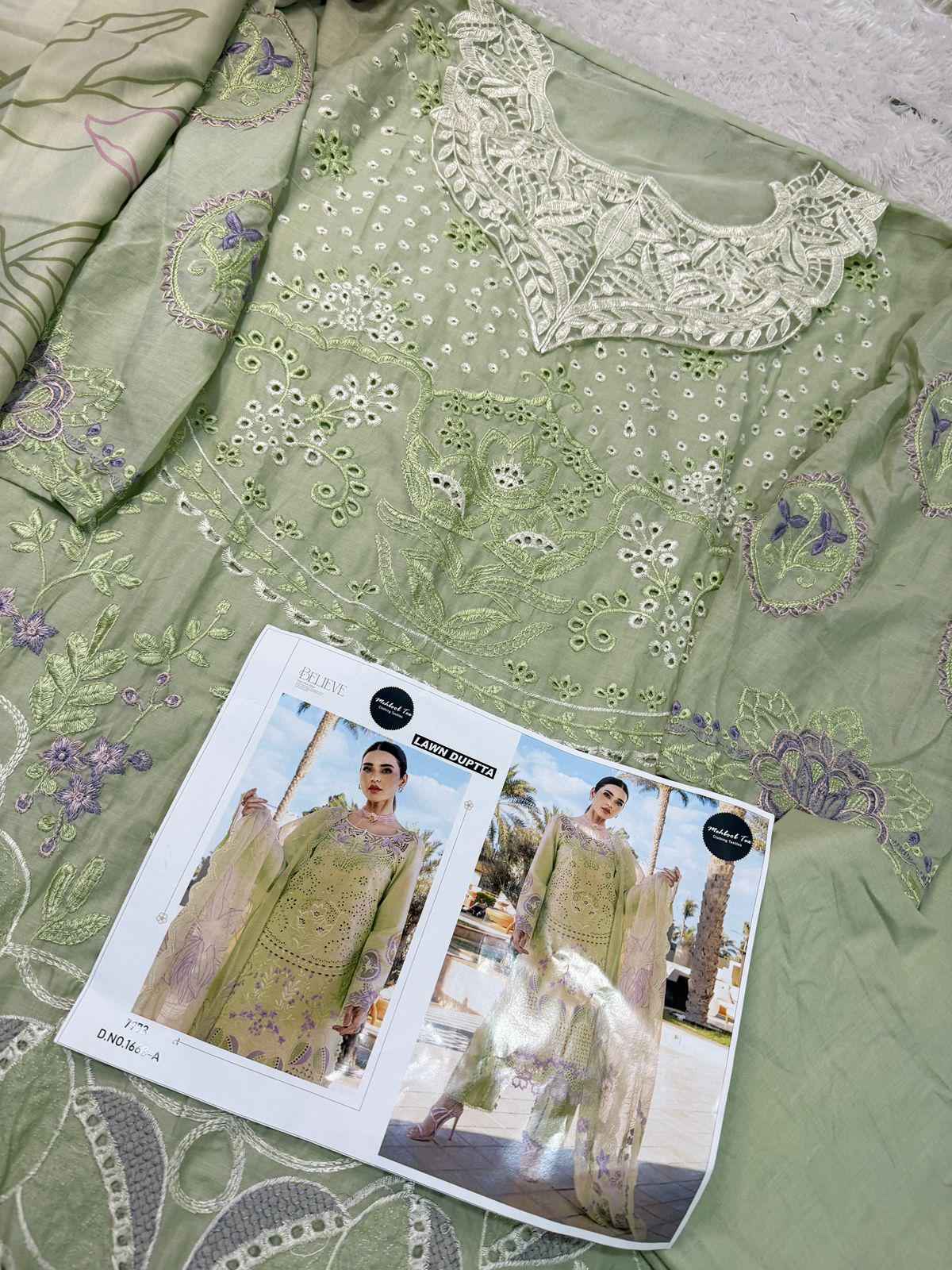 MEHBOOB MARIA B EMB. LAWN PURE VISOCSE LAWN SELF EMBROIDERY DRESS MATERIAL AT WHOLESALE PRICE
