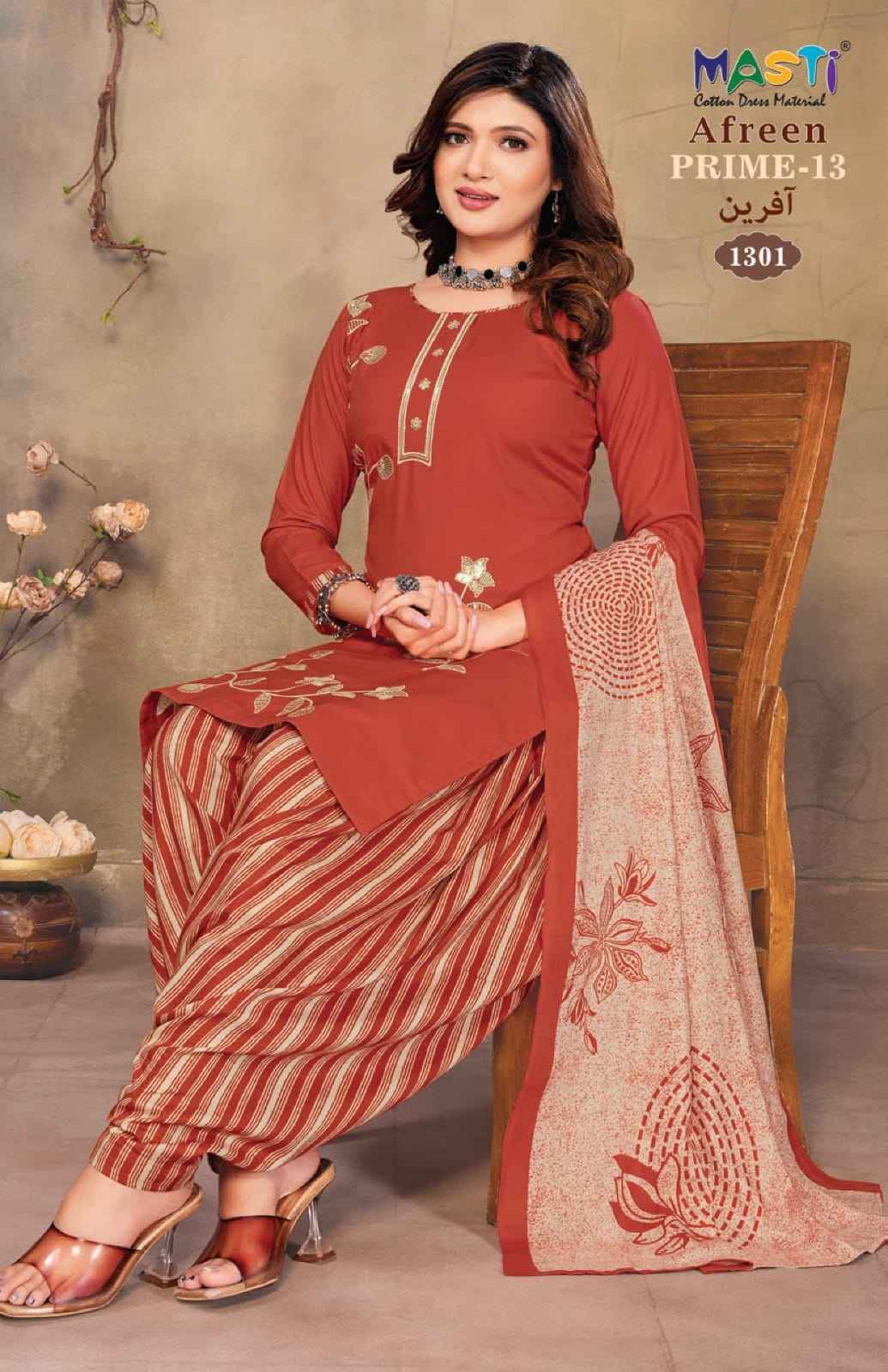 MASTI AFREEN PRIME VOL 13 PREMIUM WORK RAYON SUIT AT WHOLESALE PRICE