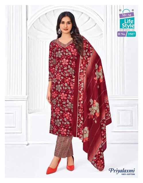MCM PRIYALAXMI VOL-35 PURE COTTON PRINTED DRESS MATERIAL AT WHOLESALE PRICE