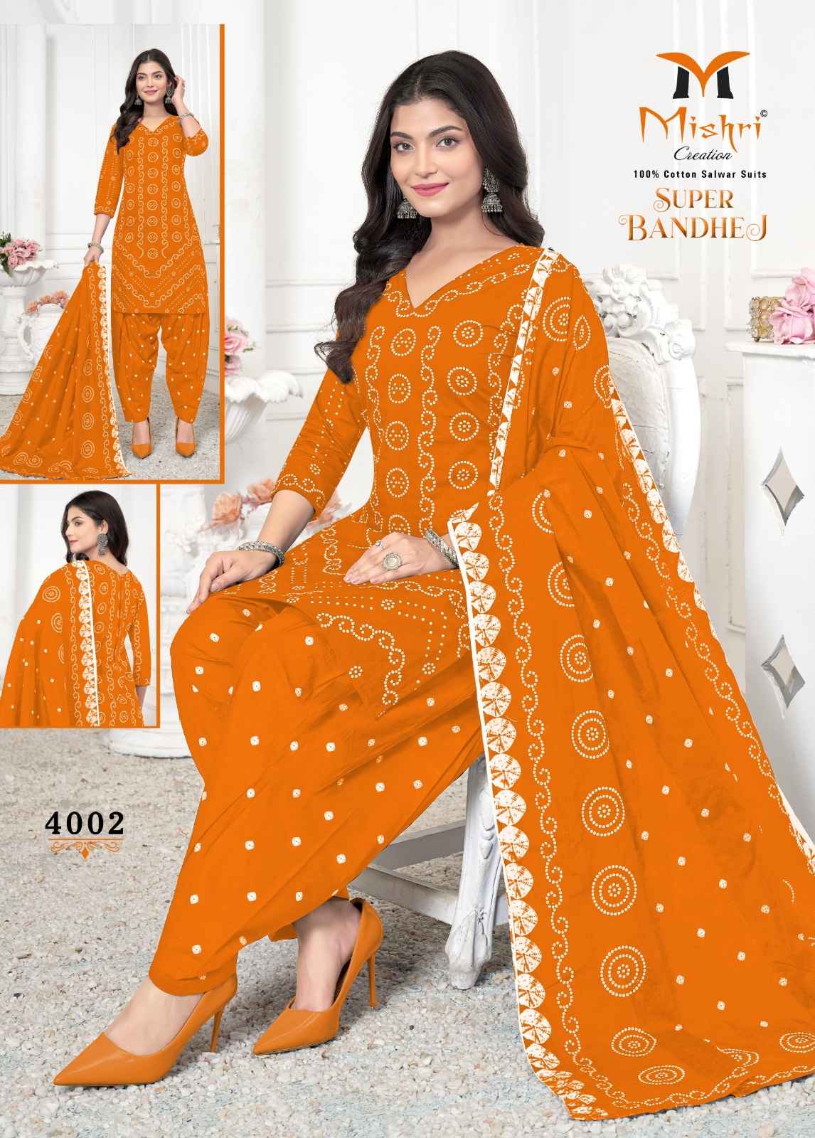 MISHRI SUPER BANDHEJ VOL-04 PURE COTTON PRINTED DRESS MATERIAL AT WHOLESALE PRICE