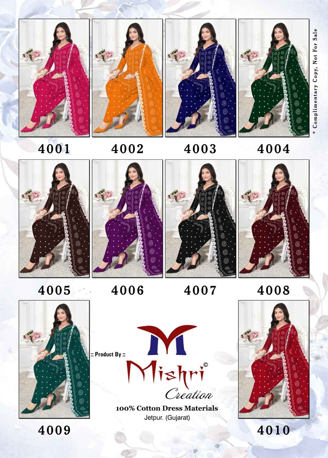 MISHRI SUPER BANDHEJ VOL-04 PURE COTTON PRINTED DRESS MATERIAL AT WHOLESALE PRICE