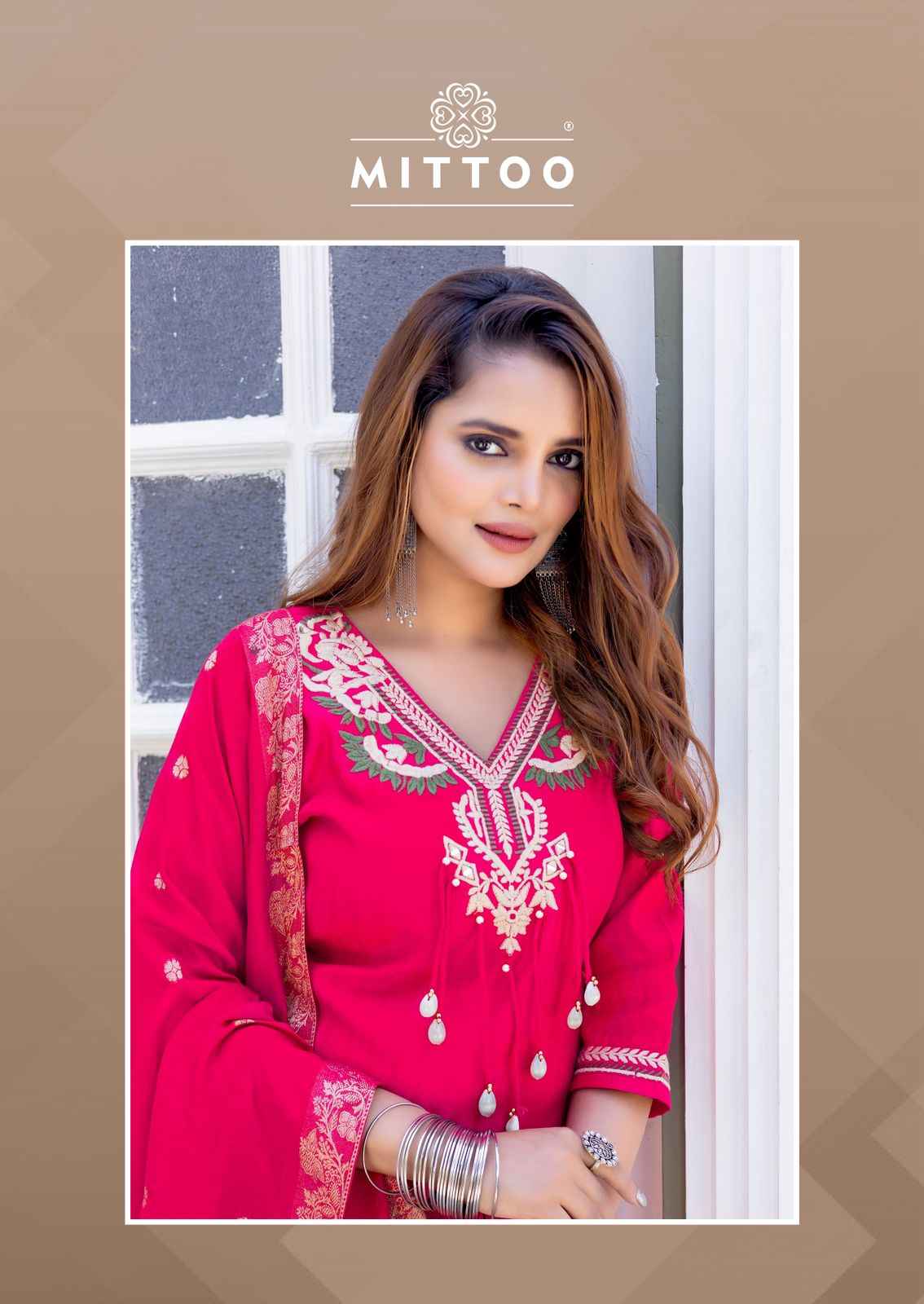 MITTOO MANSA VISCOSE WEAVING KURTI PANT WITH DUPATTA AT WHOLESALE PRICE