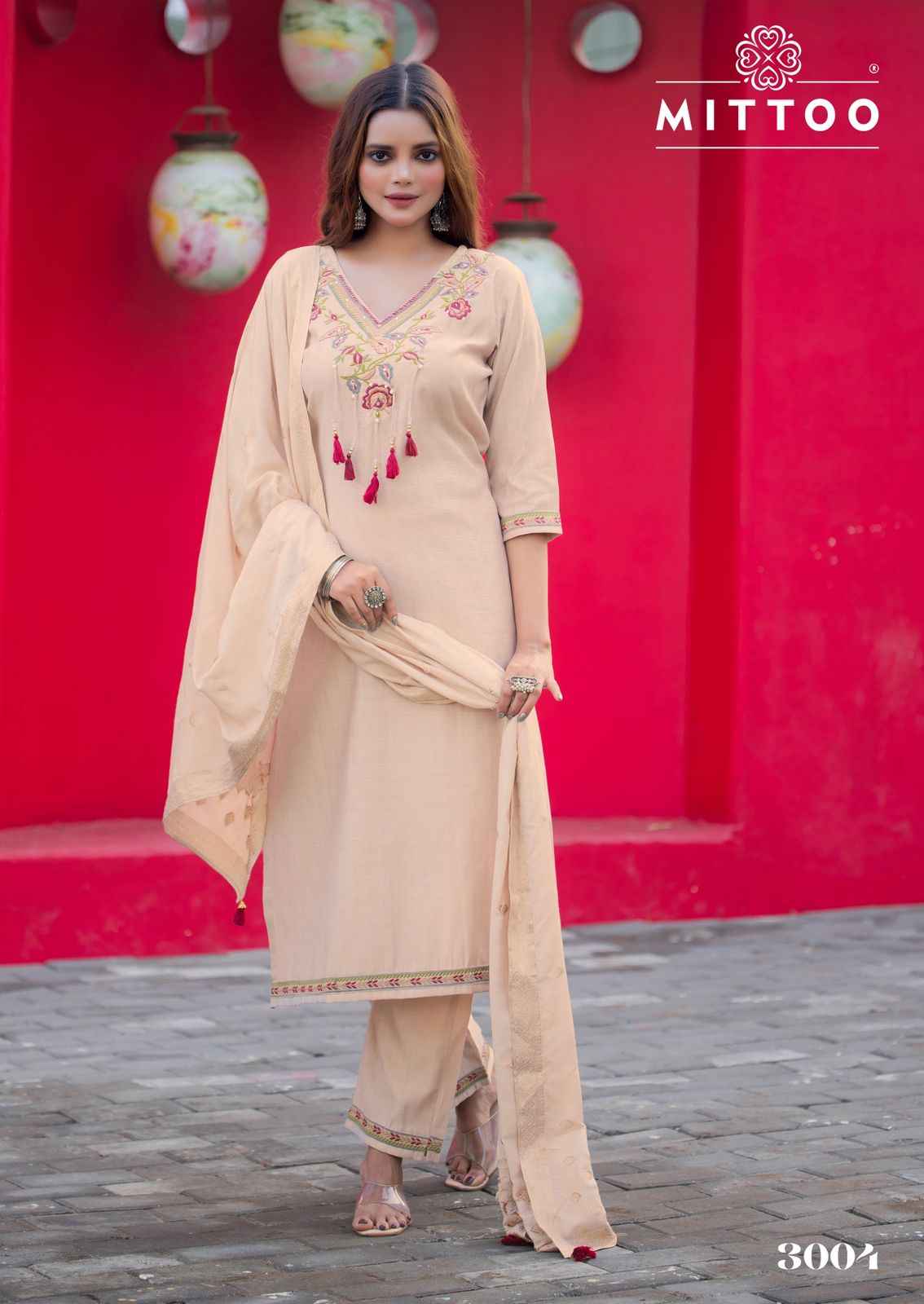 MITTOO MANSA VISCOSE WEAVING KURTI PANT WITH DUPATTA AT WHOLESALE PRICE