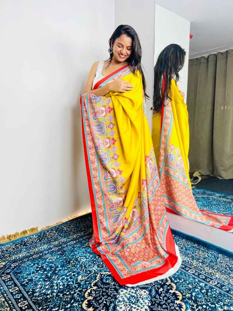 ORIGINAL JAPAN DEVSENA SATIN DIGITAL PRINTED SAREE AT WHOLESALE PRICE
