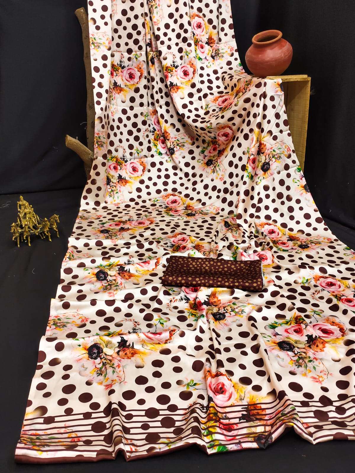 ORIGINAL JAPAN SATIN DIGITAL PRINT SAREE AT WHOLESALE PRICE