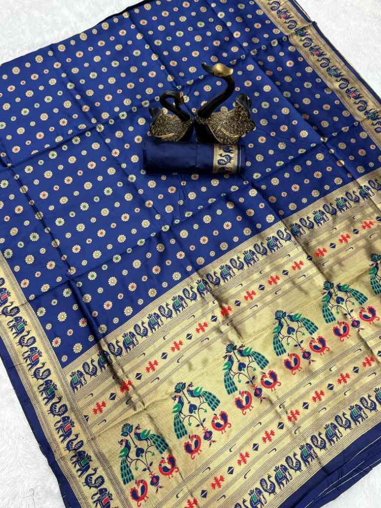 PAITHANI SILK GOLD ZARI MEENAKARI MOTIFS SAREE AT WHOLESALE PRICE