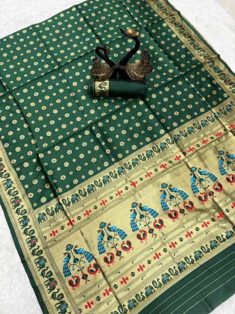 PAITHANI SILK GOLD ZARI MEENAKARI MOTIFS SAREE AT WHOLESALE PRICE