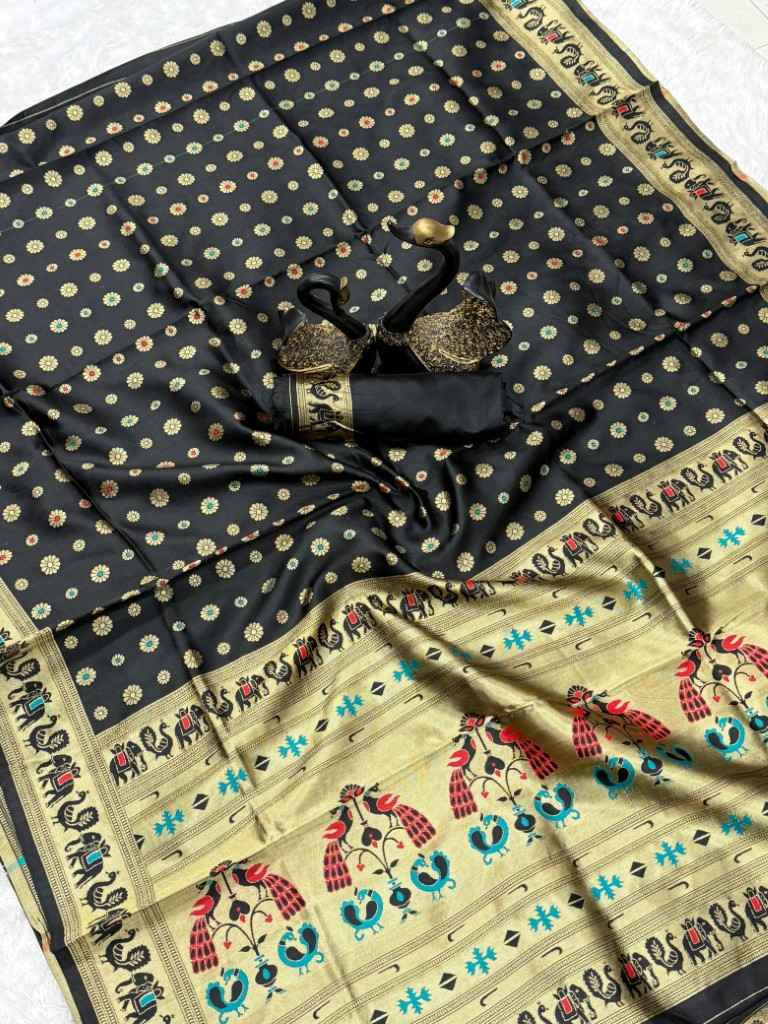 PAITHANI SILK GOLD ZARI MEENAKARI MOTIFS SAREE AT WHOLESALE PRICE