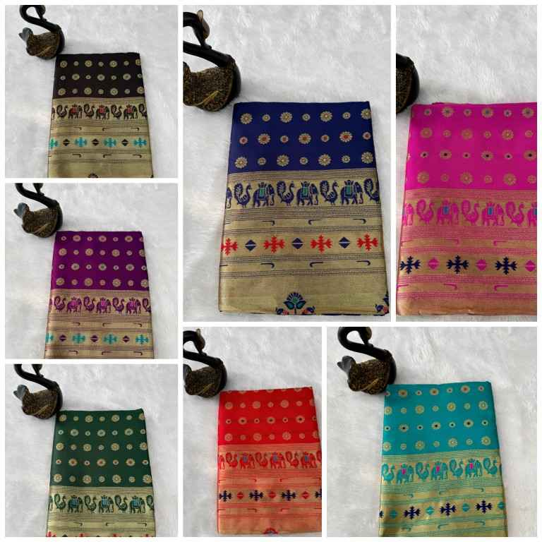 PAITHANI SILK GOLD ZARI MEENAKARI MOTIFS SAREE AT WHOLESALE PRICE