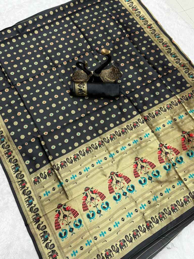 PAITHANI SILK GOLD ZARI MEENAKARI MOTIFS SAREE AT WHOLESALE PRICE