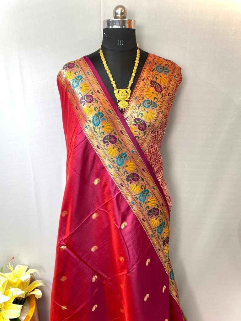 PAITHANI SILK MEENAKARI WEAVING DESIGN SAREE AT WHOLESALE PRICE