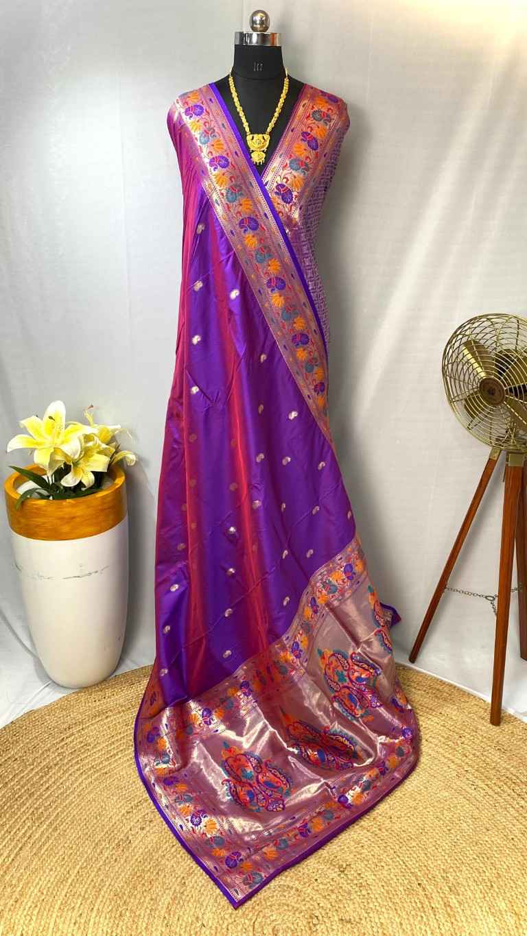 PAITHANI SILK MEENAKARI WEAVING DESIGN SAREE AT WHOLESALE PRICE