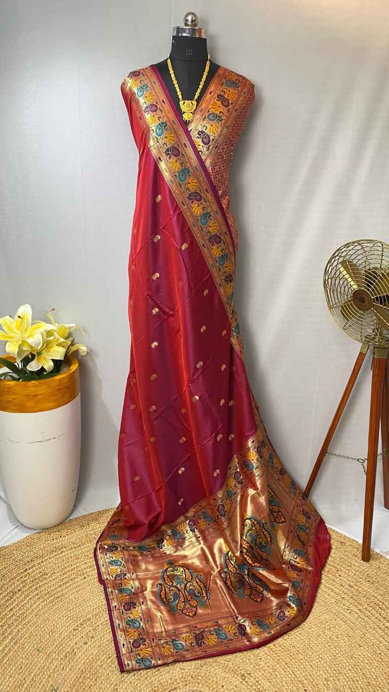 PAITHANI SILK MEENAKARI WEAVING DESIGN SAREE AT WHOLESALE PRICE