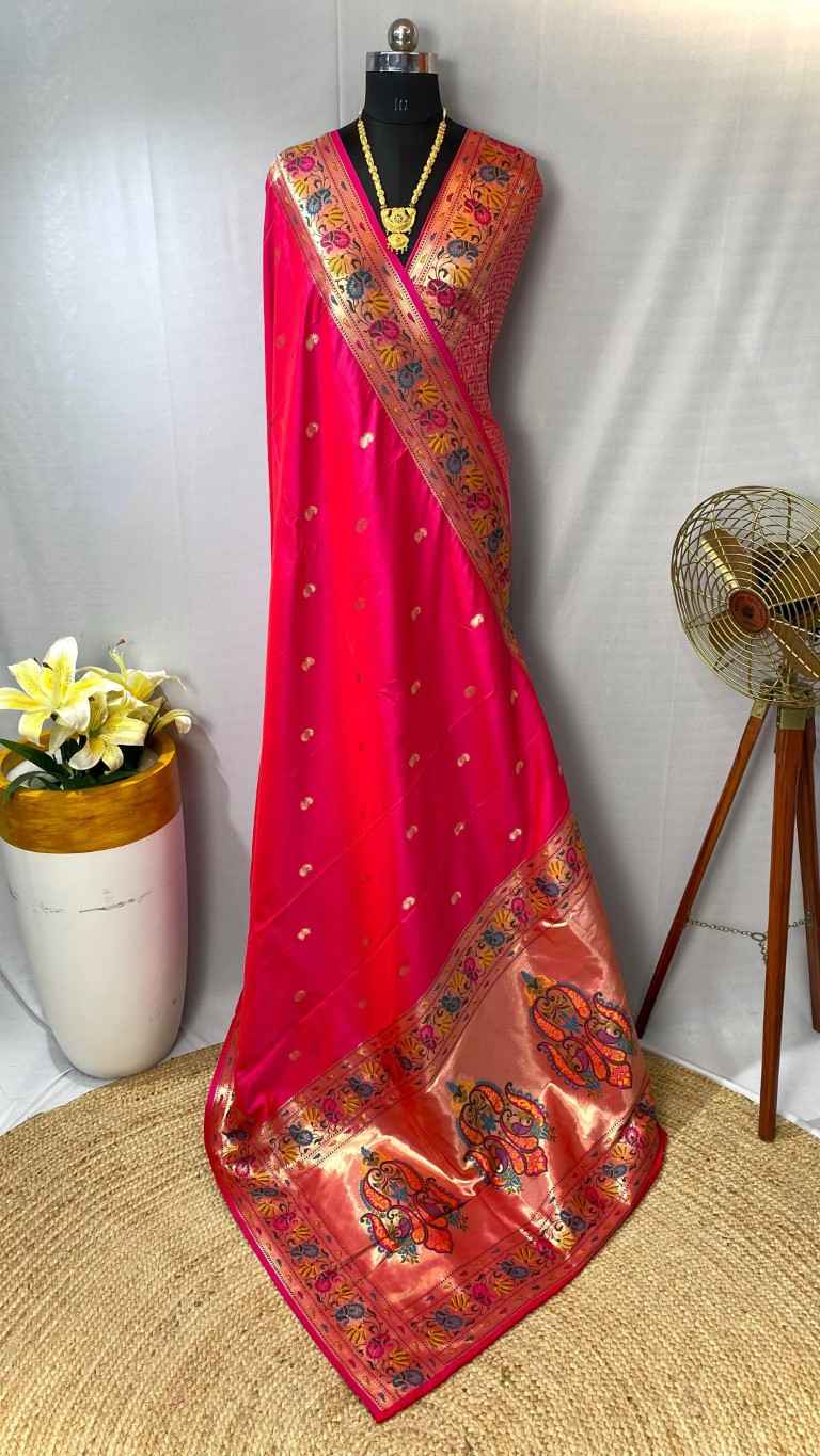 PAITHANI SILK MEENAKARI WEAVING DESIGN SAREE AT WHOLESALE PRICE