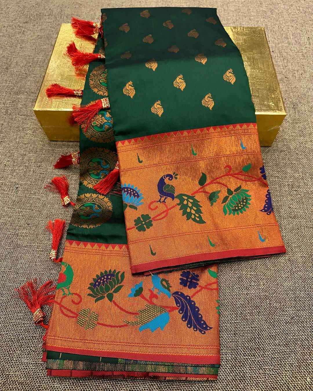 PETHANI SILK WITH ZARI WEAVING MEENAKARI SAREE AT WHOLESALE PRICE
