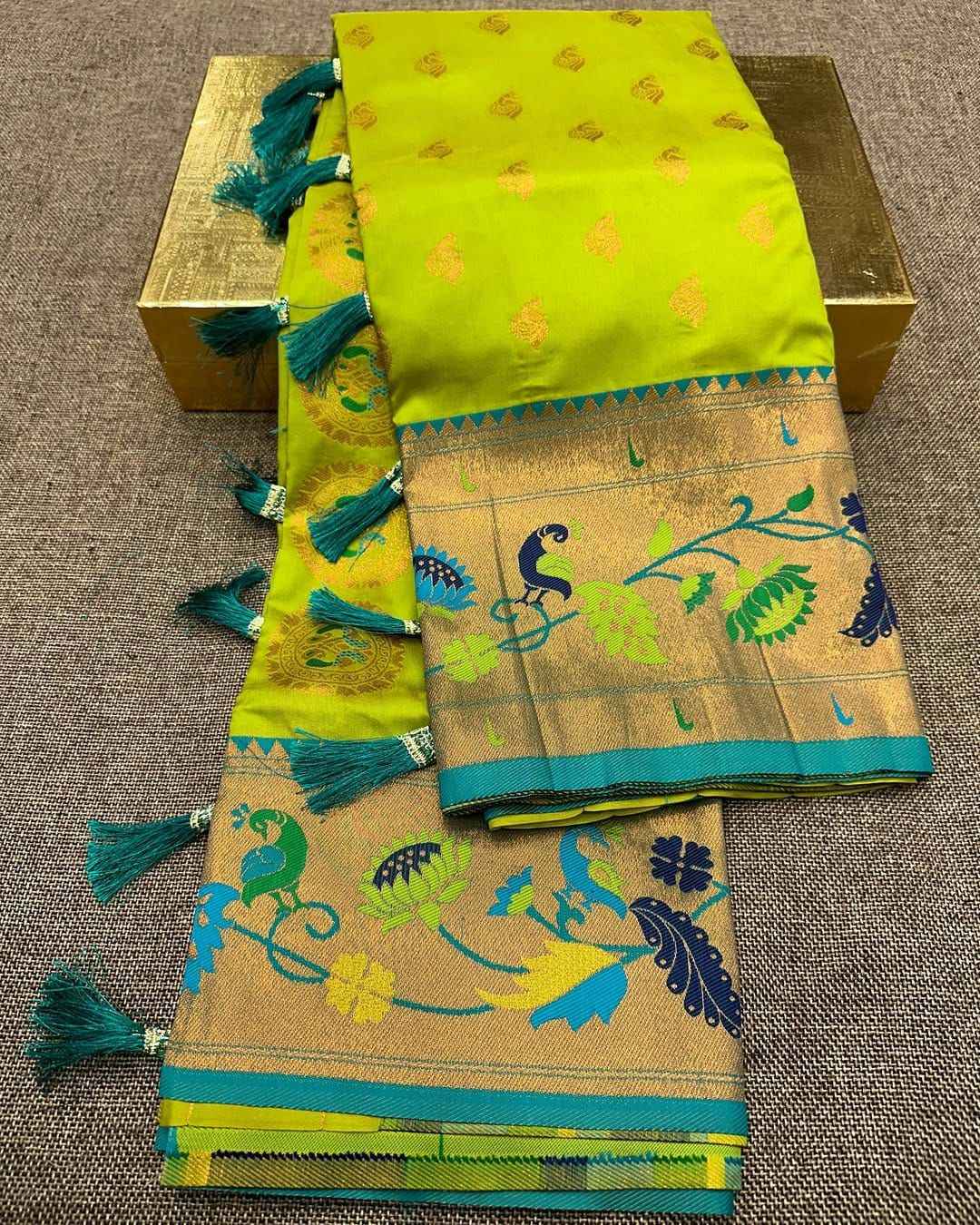 PETHANI SILK WITH ZARI WEAVING MEENAKARI SAREE AT WHOLESALE PRICE