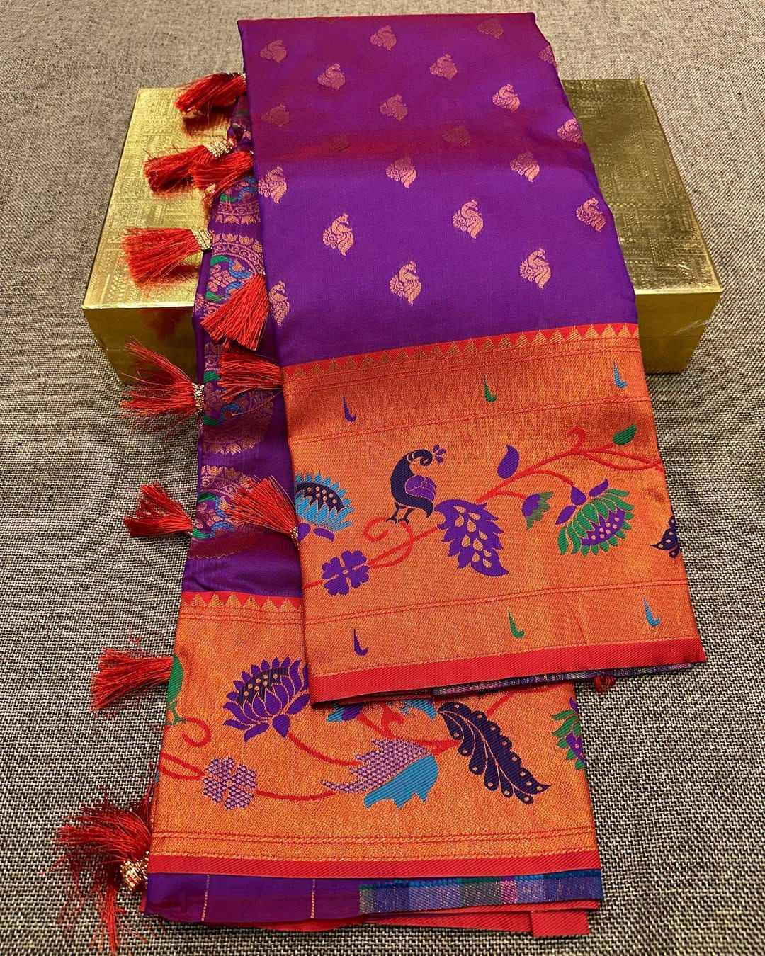 PETHANI SILK WITH ZARI WEAVING MEENAKARI SAREE AT WHOLESALE PRICE