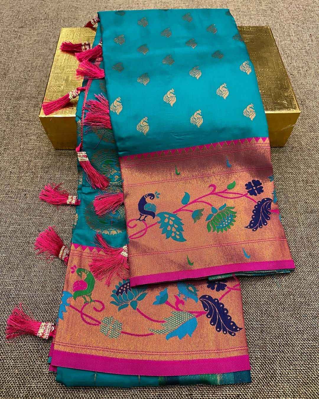PETHANI SILK WITH ZARI WEAVING MEENAKARI SAREE AT WHOLESALE PRICE