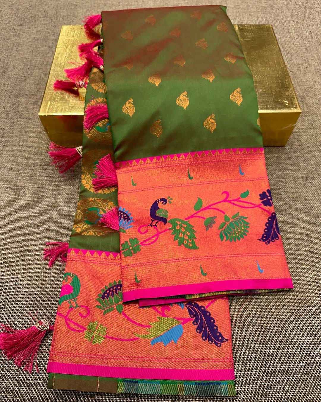 PETHANI SILK WITH ZARI WEAVING MEENAKARI SAREE AT WHOLESALE PRICE