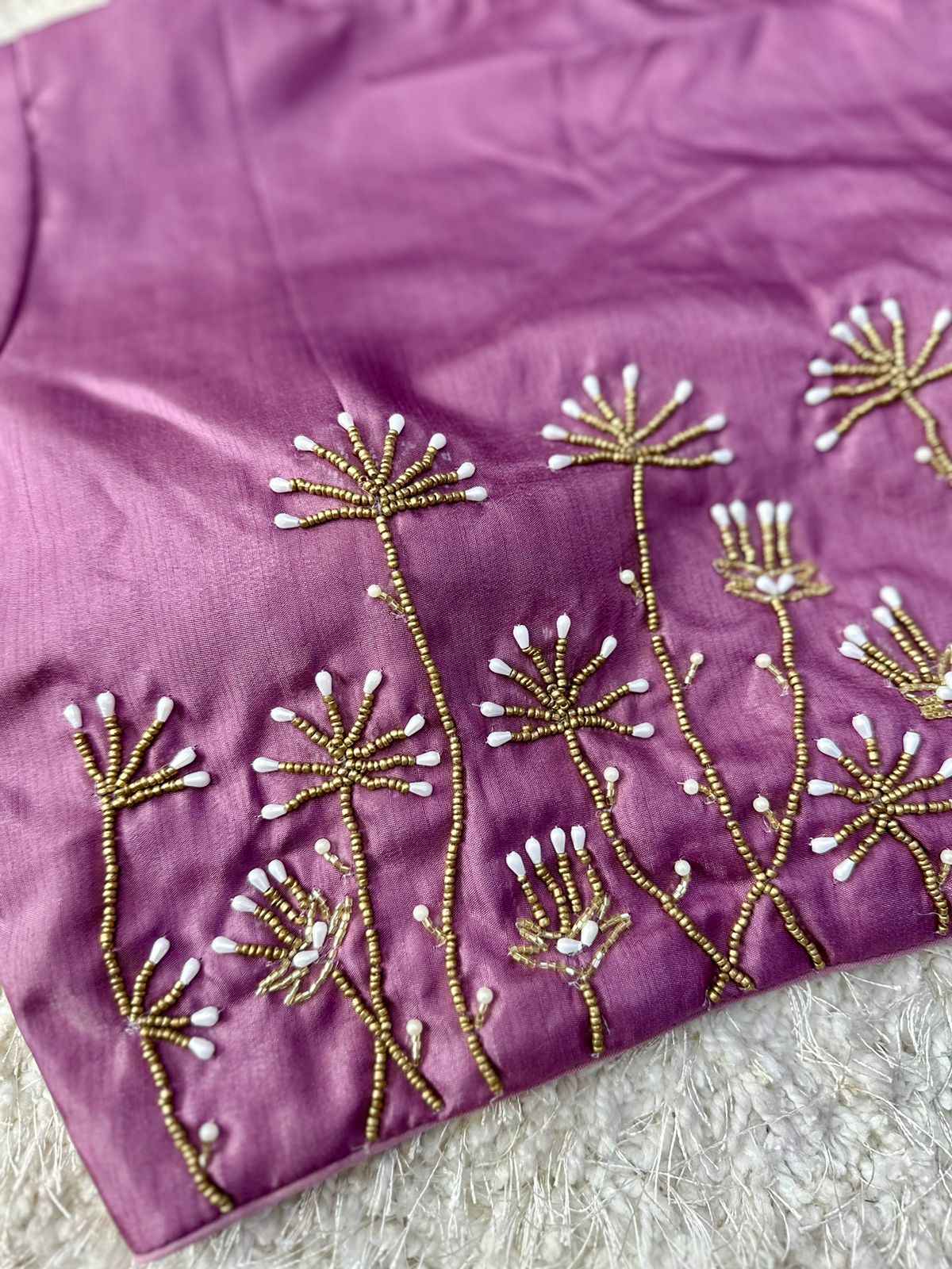 PISTA SILK HANDWORK DESIGNER BLOUSE AT WHOLESALE PRICE