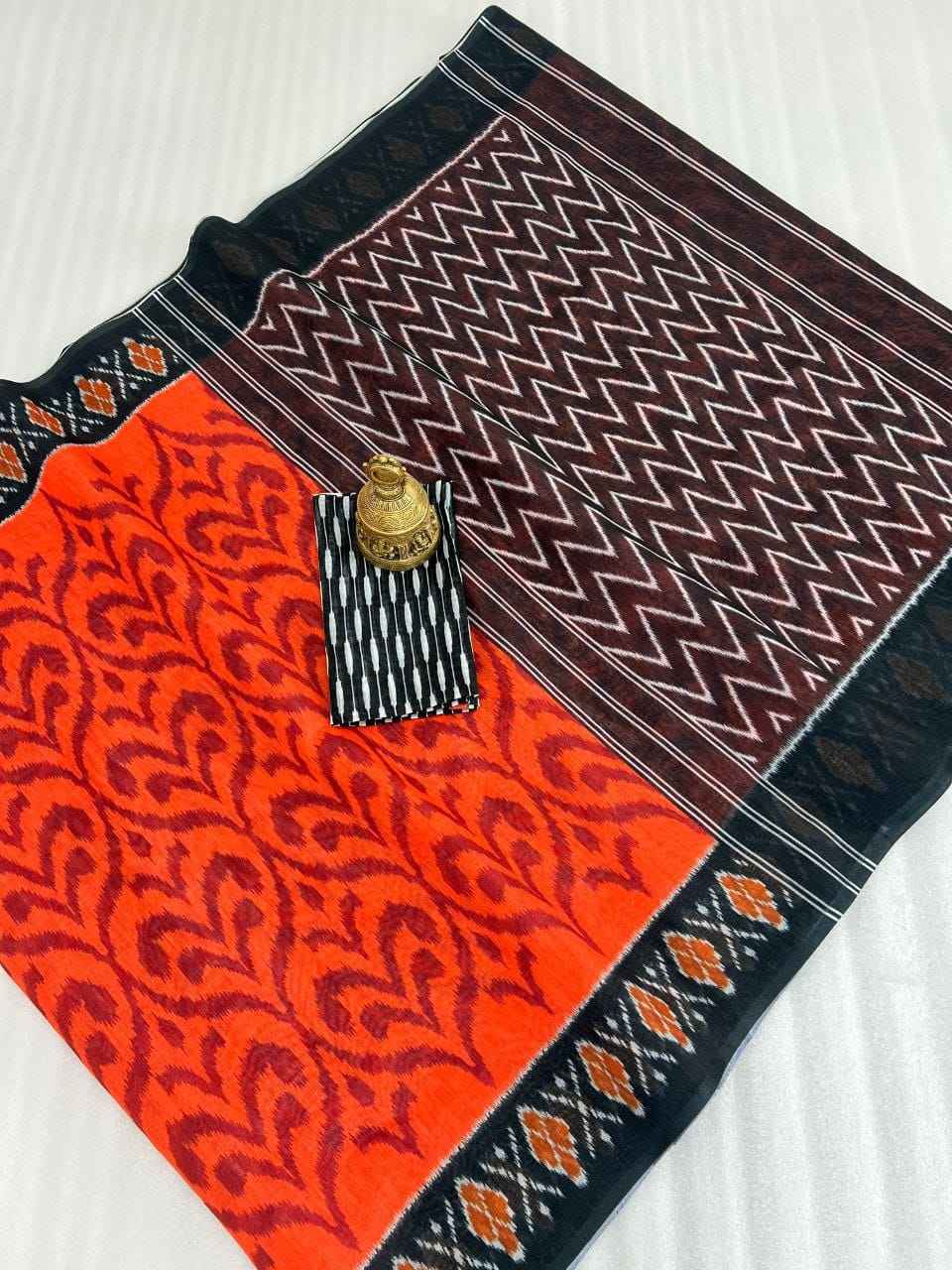 PLAIN LINEN DIGITAL PRINTED SAREE WITH DIGITAL BLOUSE AT WHOLESALE PRICE