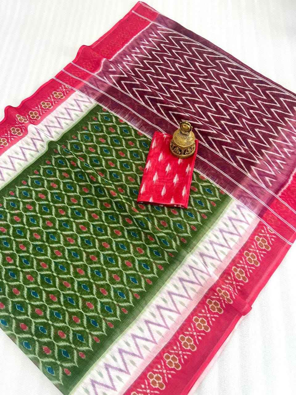 PLAIN LINEN DIGITAL PRINTED SAREE WITH DIGITAL BLOUSE AT WHOLESALE PRICE