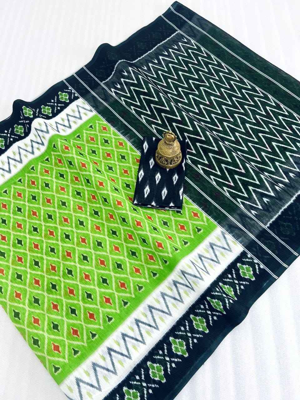 PLAIN LINEN DIGITAL PRINTED SAREE WITH DIGITAL BLOUSE AT WHOLESALE PRICE