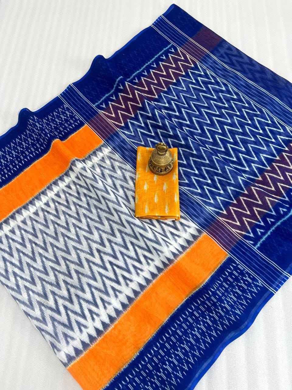 PLAIN LINEN DIGITAL PRINTED SAREE WITH DIGITAL BLOUSE AT WHOLESALE PRICE