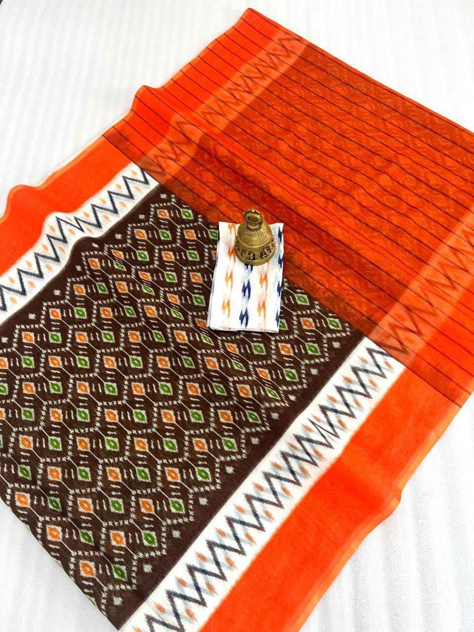 PLAIN LINEN DIGITAL PRINTED SAREE WITH DIGITAL BLOUSE AT WHOLESALE PRICE