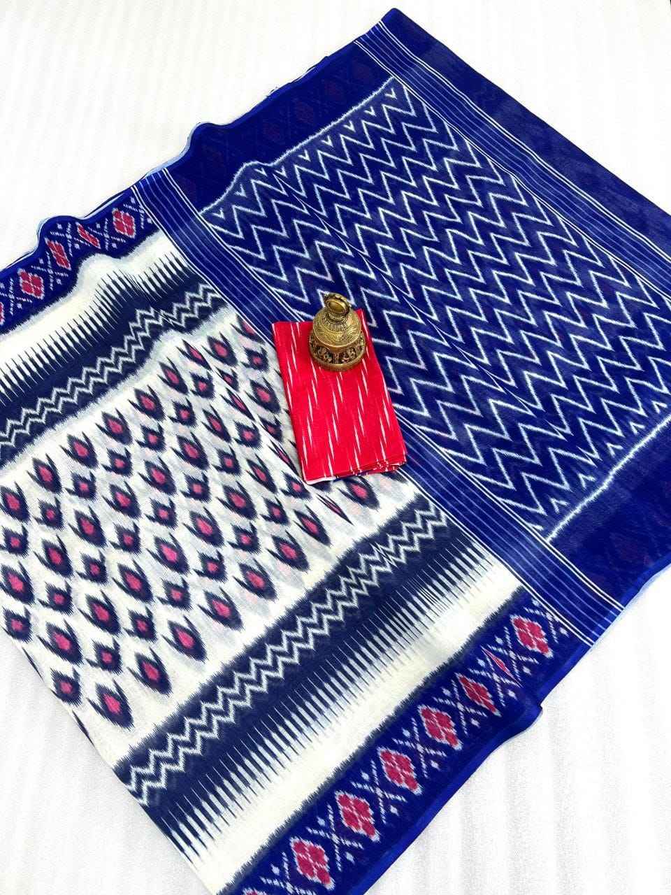 PLAIN LINEN DIGITAL PRINTED SAREE WITH DIGITAL BLOUSE AT WHOLESALE PRICE