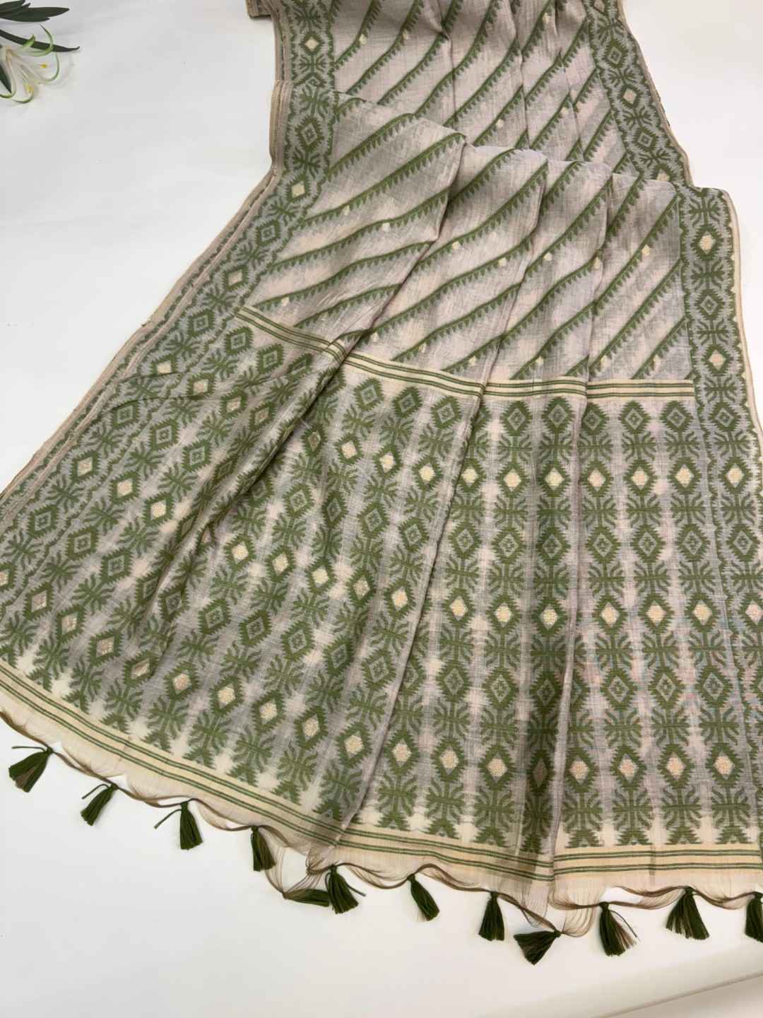 PREMIUM SOFT MUL COTTON RESHAM JAMDANI WEAVING SAREE AT WHOLESALE PRICE
