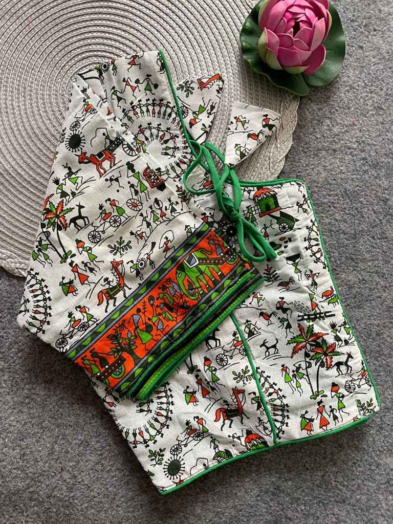 PURE COTTON HANDBLOCK PRINT BOAT NECK BLOUSE AT WHOLESALE PRICE