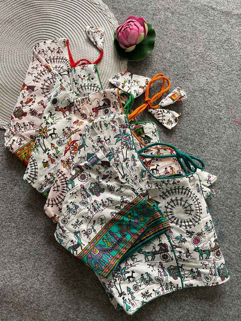 PURE COTTON HANDBLOCK PRINT BOAT NECK BLOUSE AT WHOLESALE PRICE