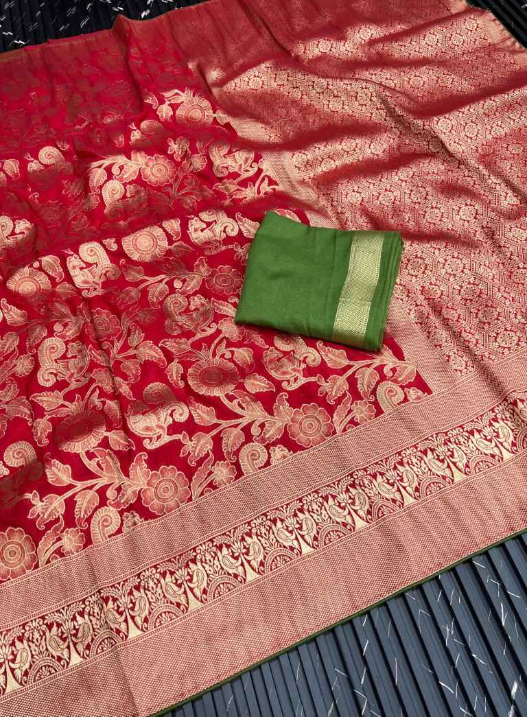 PURE CREPE KHADI SILK ZARI MEENAKARI WOOVEN SAREE AT WHOLESALE PRICE