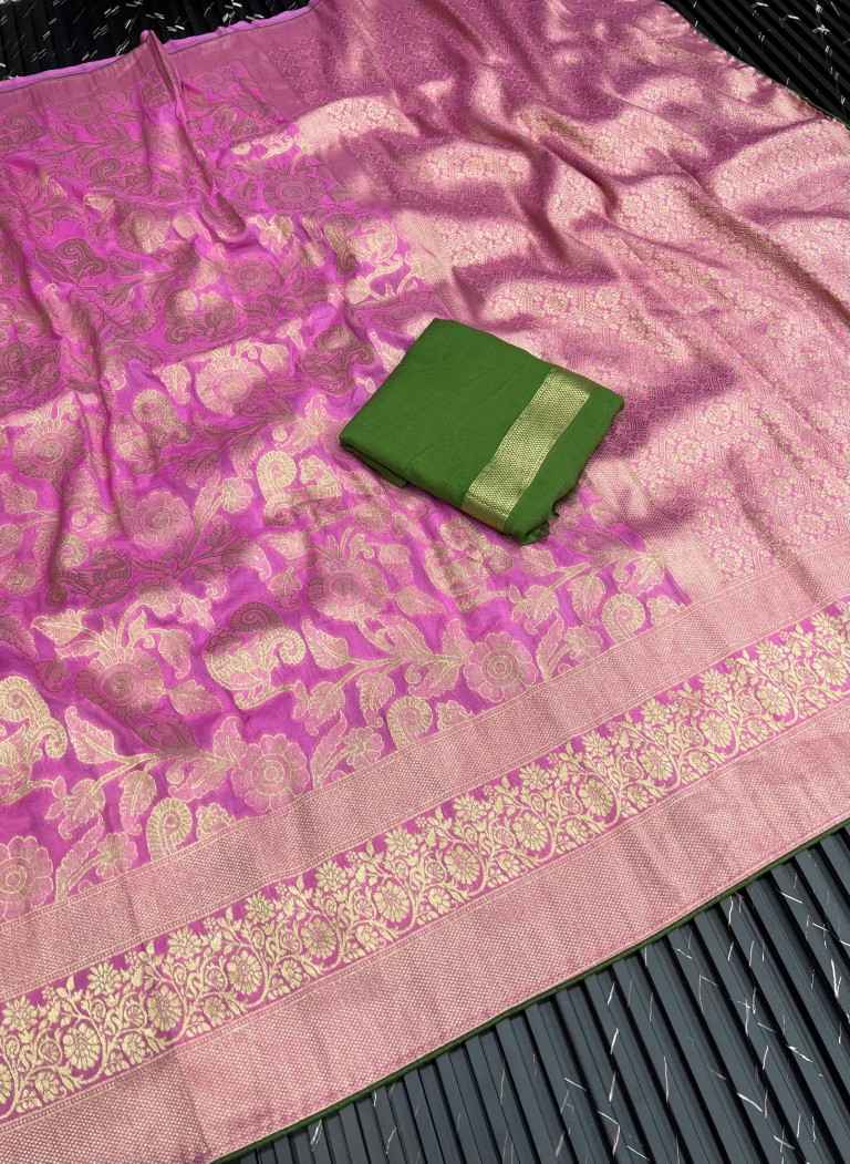 PURE CREPE KHADI SILK ZARI MEENAKARI WOOVEN SAREE AT WHOLESALE PRICE