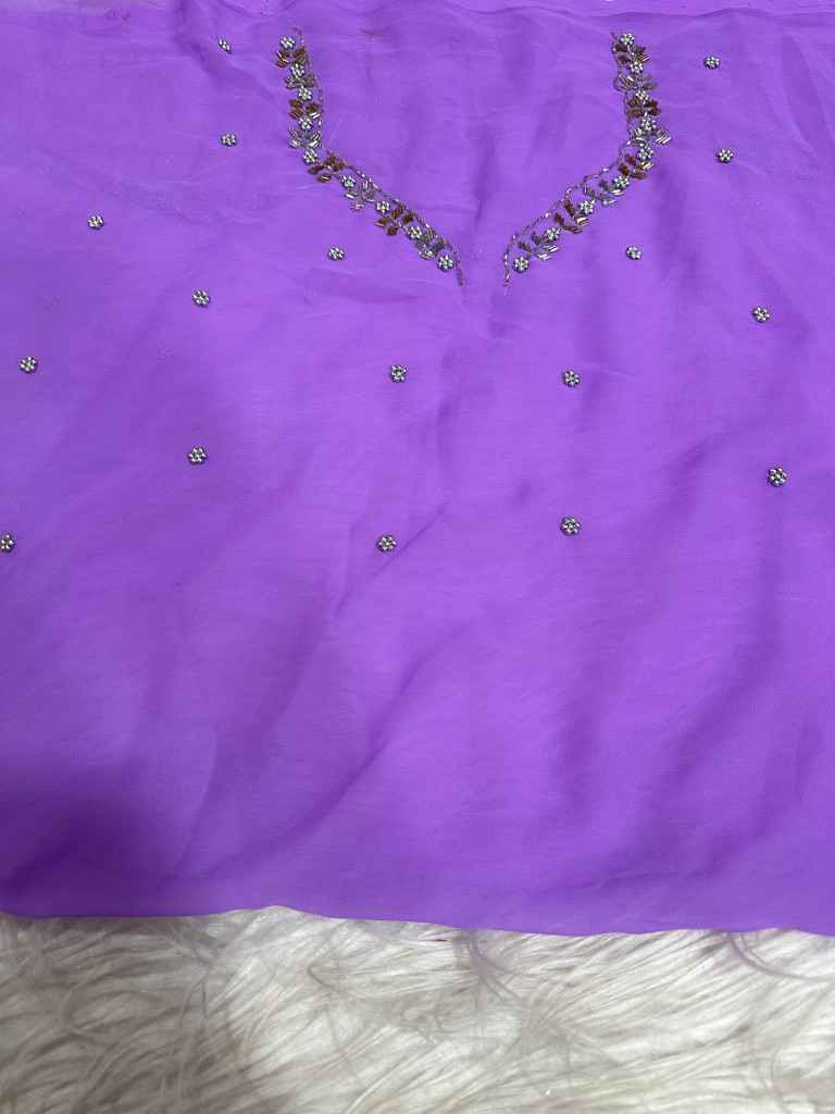 PURE GEORGETTE HAND WORK CUTDANA BORDER SAREE AT WHOLESALE PRICE