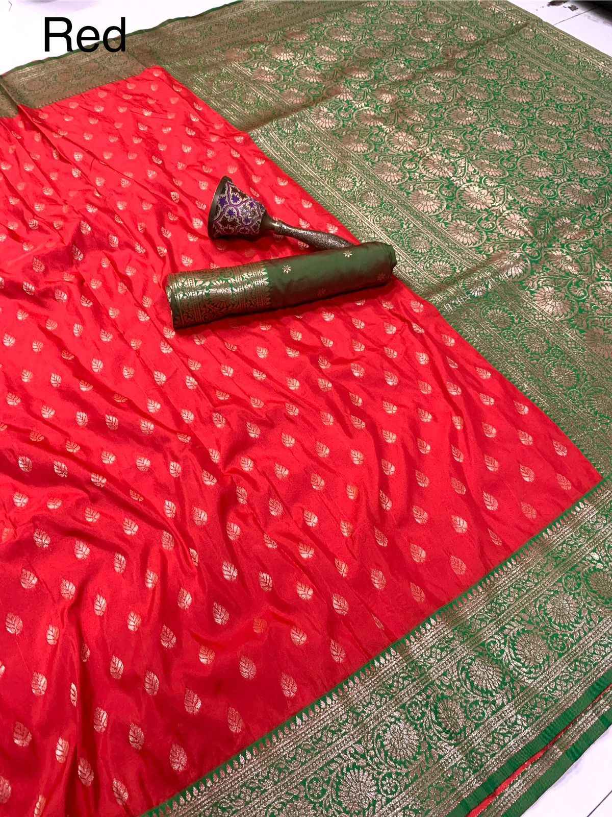 PURE HEAVY SOFT SILK WITH ZARI WEAVING PALLU SAREE AT WHOLESALE PRICE