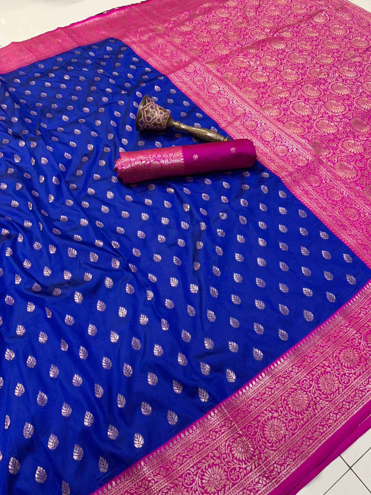 PURE HEAVY SOFT SILK WITH ZARI WEAVING PALLU SAREE AT WHOLESALE PRICE