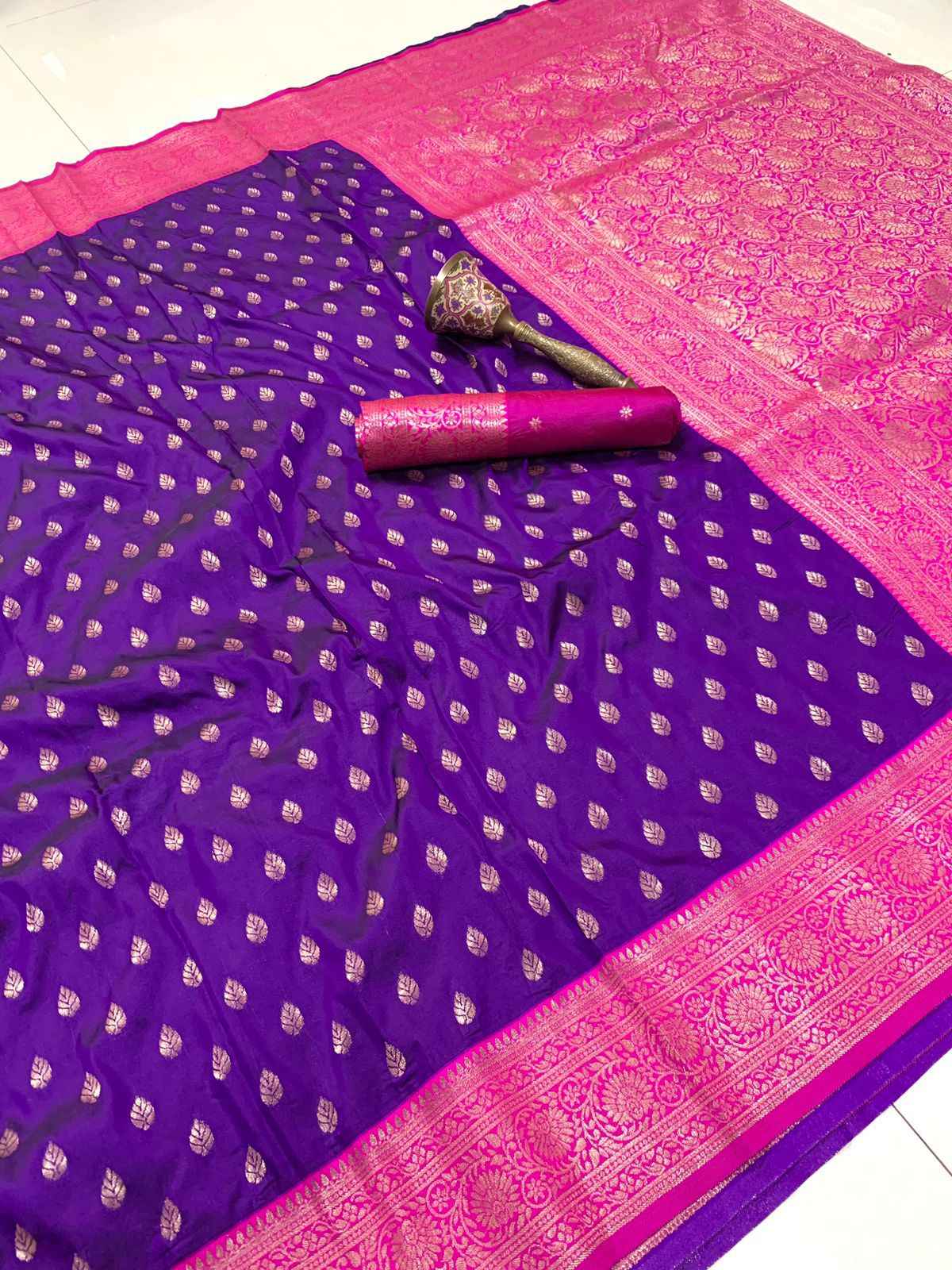PURE HEAVY SOFT SILK WITH ZARI WEAVING PALLU SAREE AT WHOLESALE PRICE