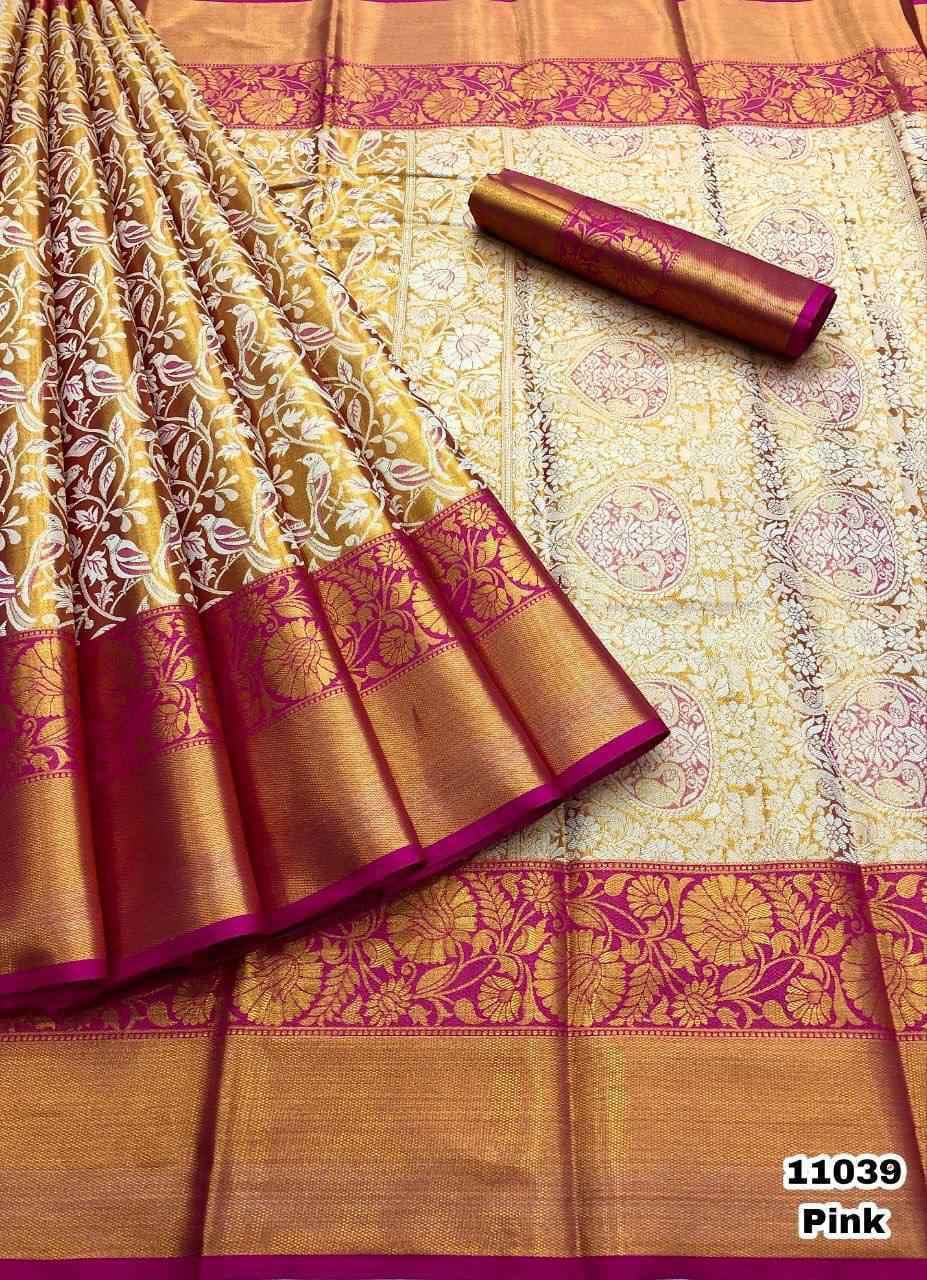 PURE KANJIVARAM SILK MINA WEAVING GOLD ZARI SAREE AT WHOLESALE PRICE